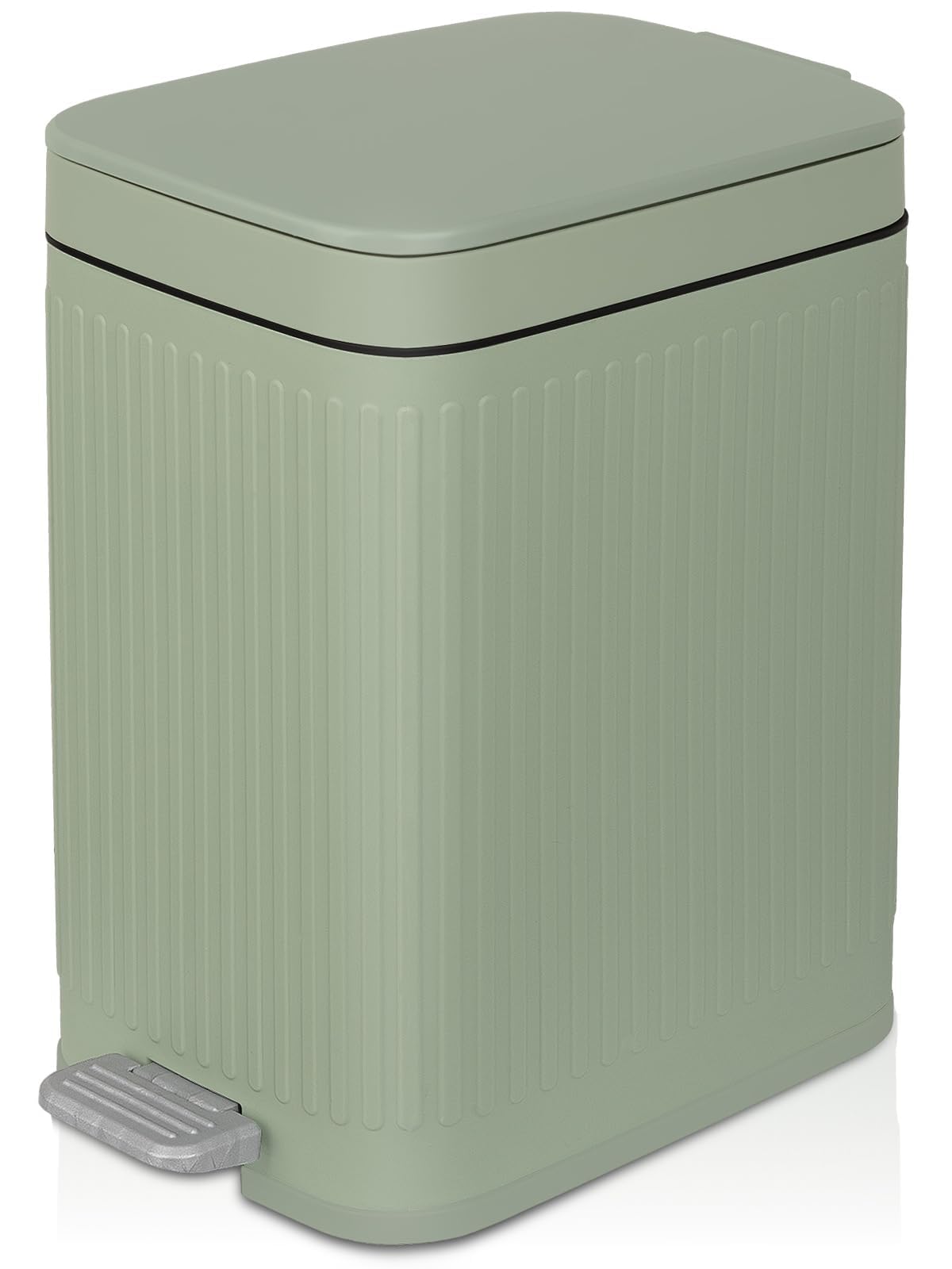 rejomiik small bathroom trash can with lid for hands-free waste disposal.