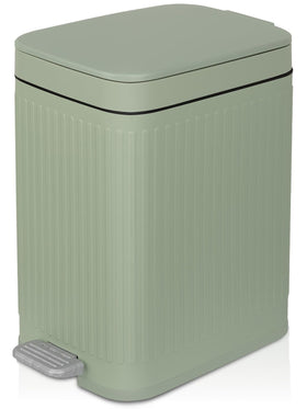 rejomiik small bathroom trash can with lid for hands-free waste disposal.