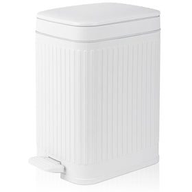 Rejomiik small trash can with lid and step for hands-free waste disposal.
