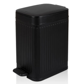 Rejomiik small trash can with lid in black for compact spaces