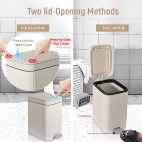 rejomiik soft-close lid trash can cream, whisper-quiet operation