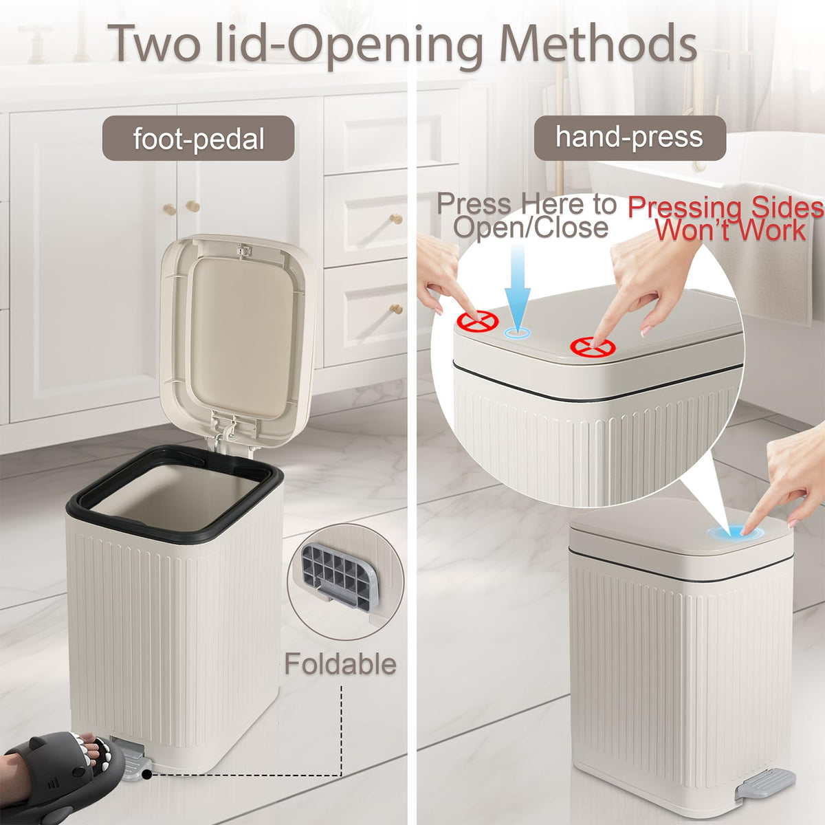 rejomiik soft-close waste bin designed to conceal waste