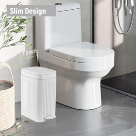Rejomiik slim space-saving trash can with pedal, fitting tight spaces.
