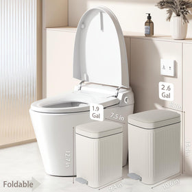 rejomiik step-on lid trash can with soft-close for quiet use