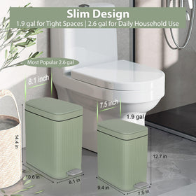 rejomiik trash can with foot pedal enables easy, hands-free operation.