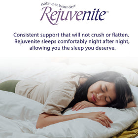 RejuveNite cover close-up shows machine-washable fabric for easy care