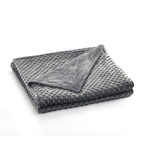 RelaxBlanket duvet cover in ultra-soft dark grey minky adds cozy comfort for your weighted blanket.