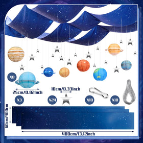 Relaxgiant space lanterns provide soft ambient lighting for science-themed parties.