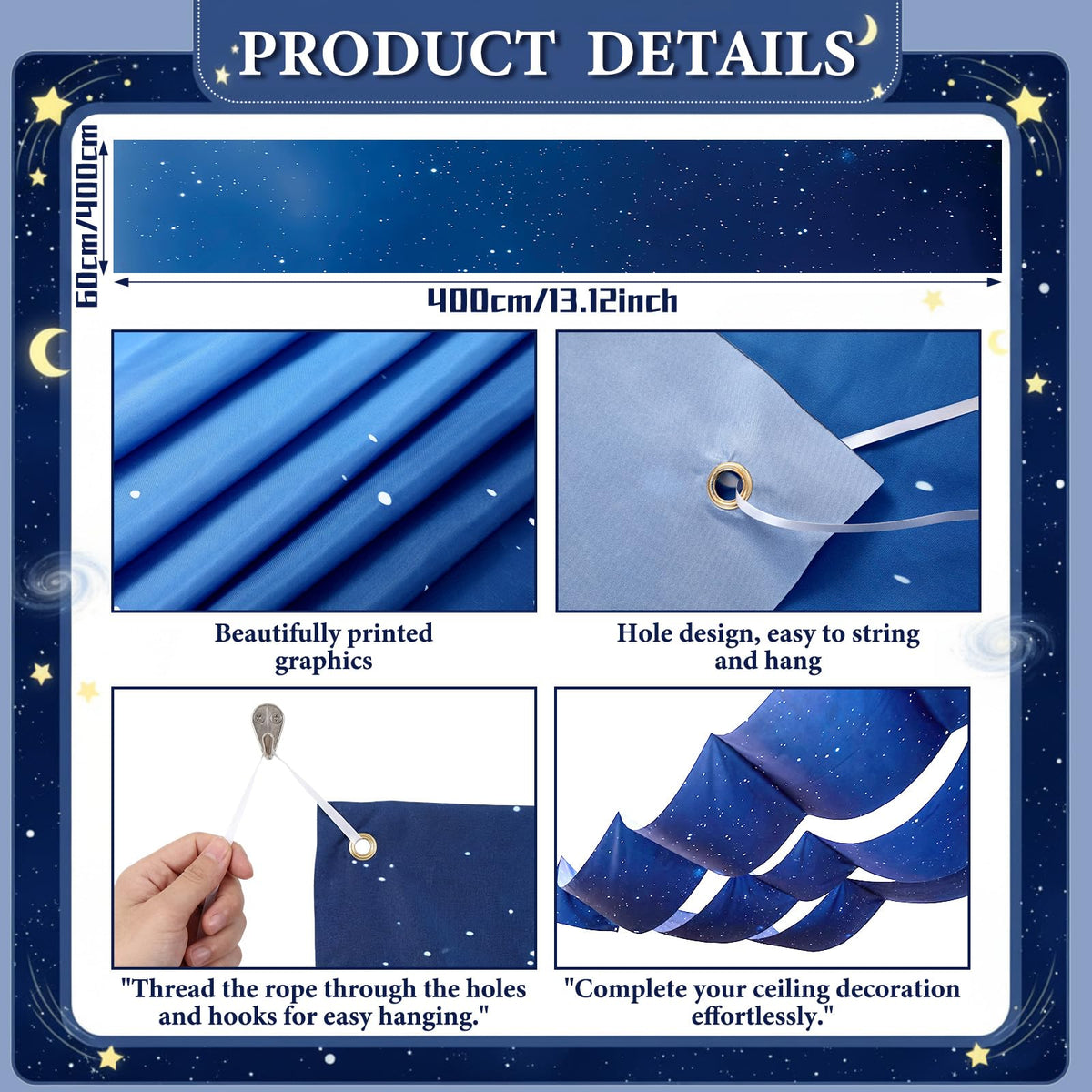 Relaxgiant twinkling stars create multi-layered depth across the ceiling décor.