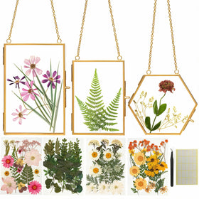 Relaxing Garden pressed flower craft kit featuring real blooms for a calming home art project
