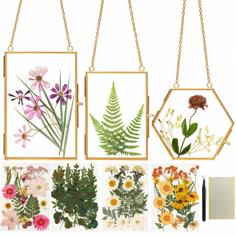 Relaxing Garden pressed flower craft kit featuring real blooms for a calming home art project