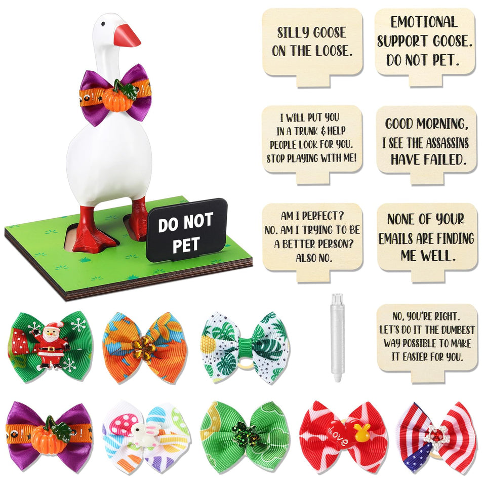 Relaxweex magnetic goose key holder keeps keys organized on an entryway desk.