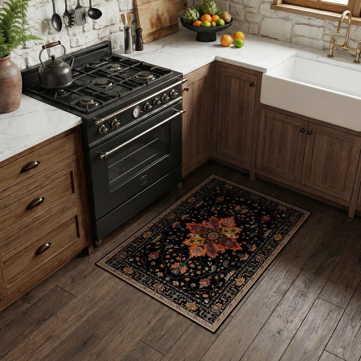 RELEANY 2x3 kitchen rug machine-washable for easy cleaning