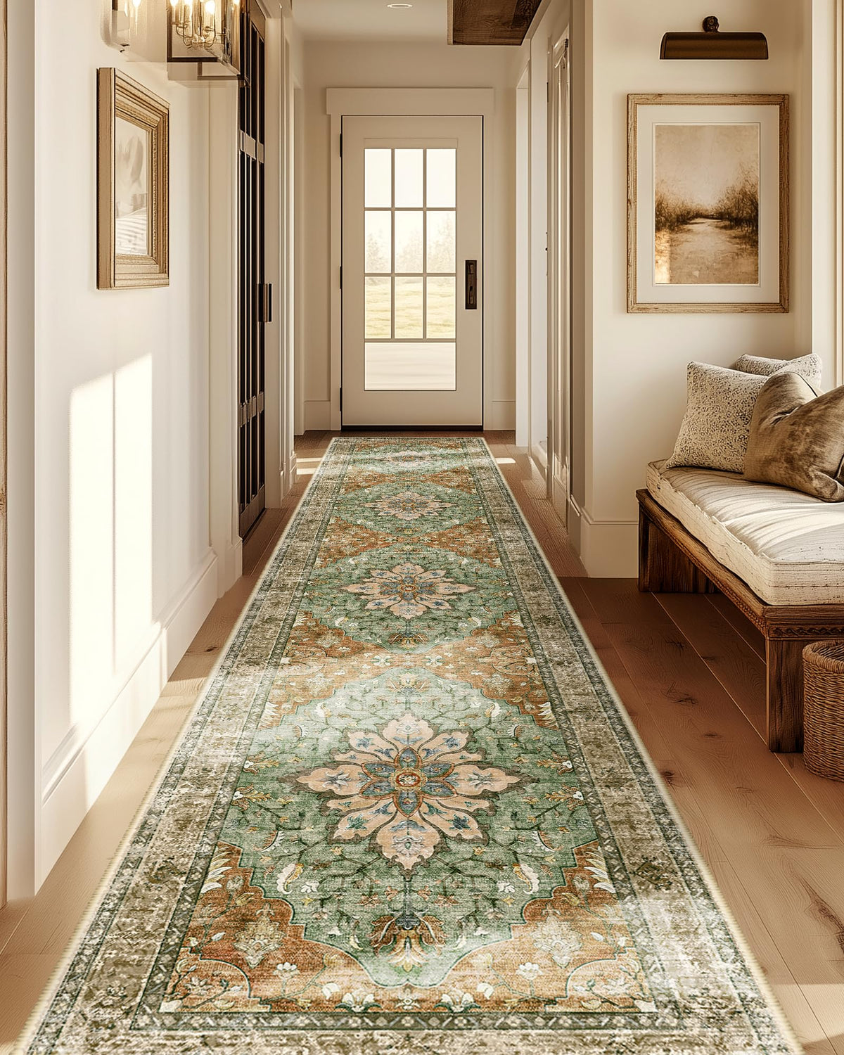 RELEANY 2x10 rust rug, warm accent and simple maintenance