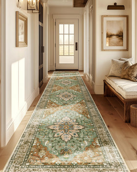 RELEANY 2x10 rust rug, warm accent and simple maintenance