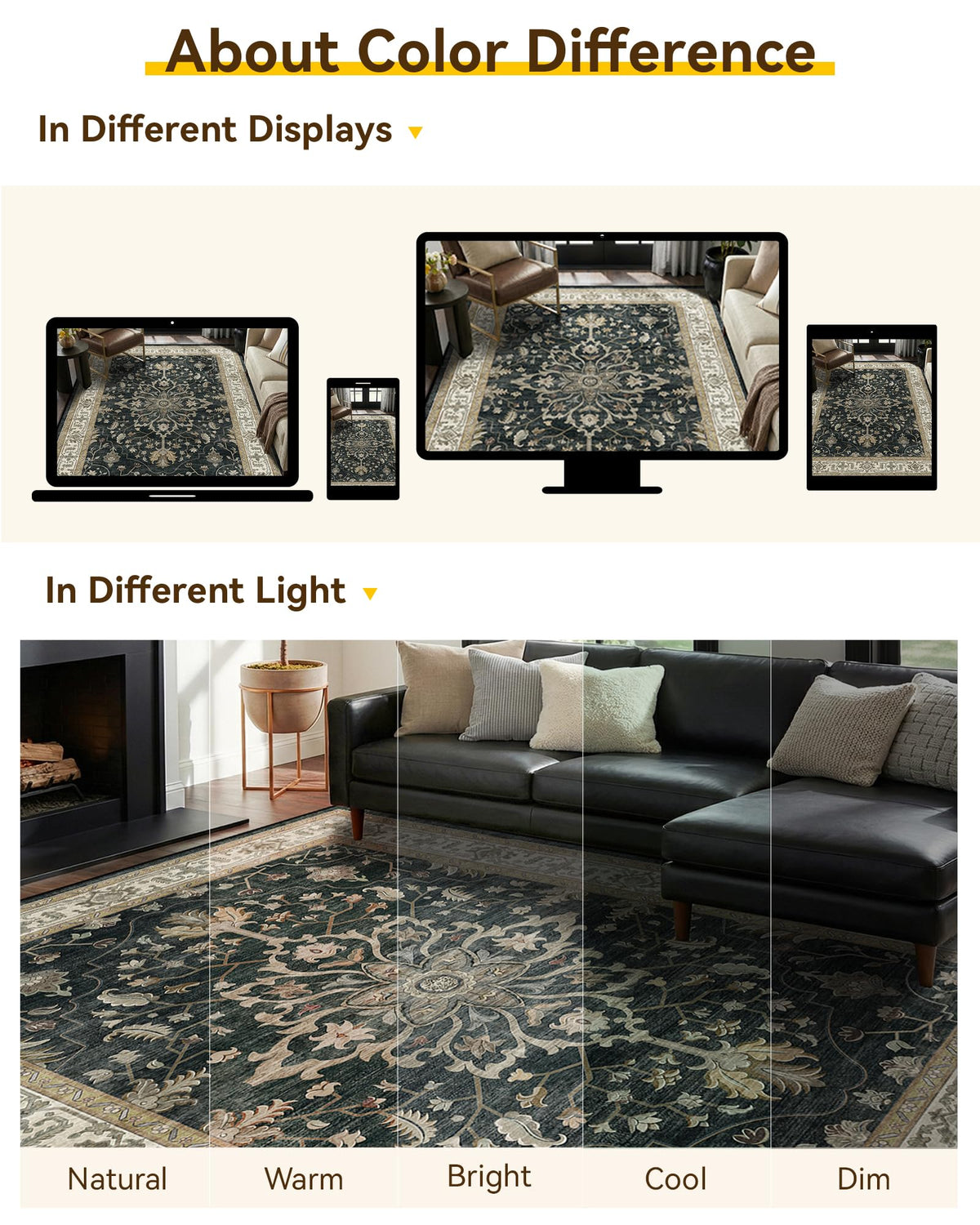 RELEANY rug designed to slide under doors for better space flow