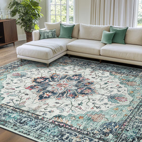 RELEANY 8x10 area rug with non-slip backing for safety and style