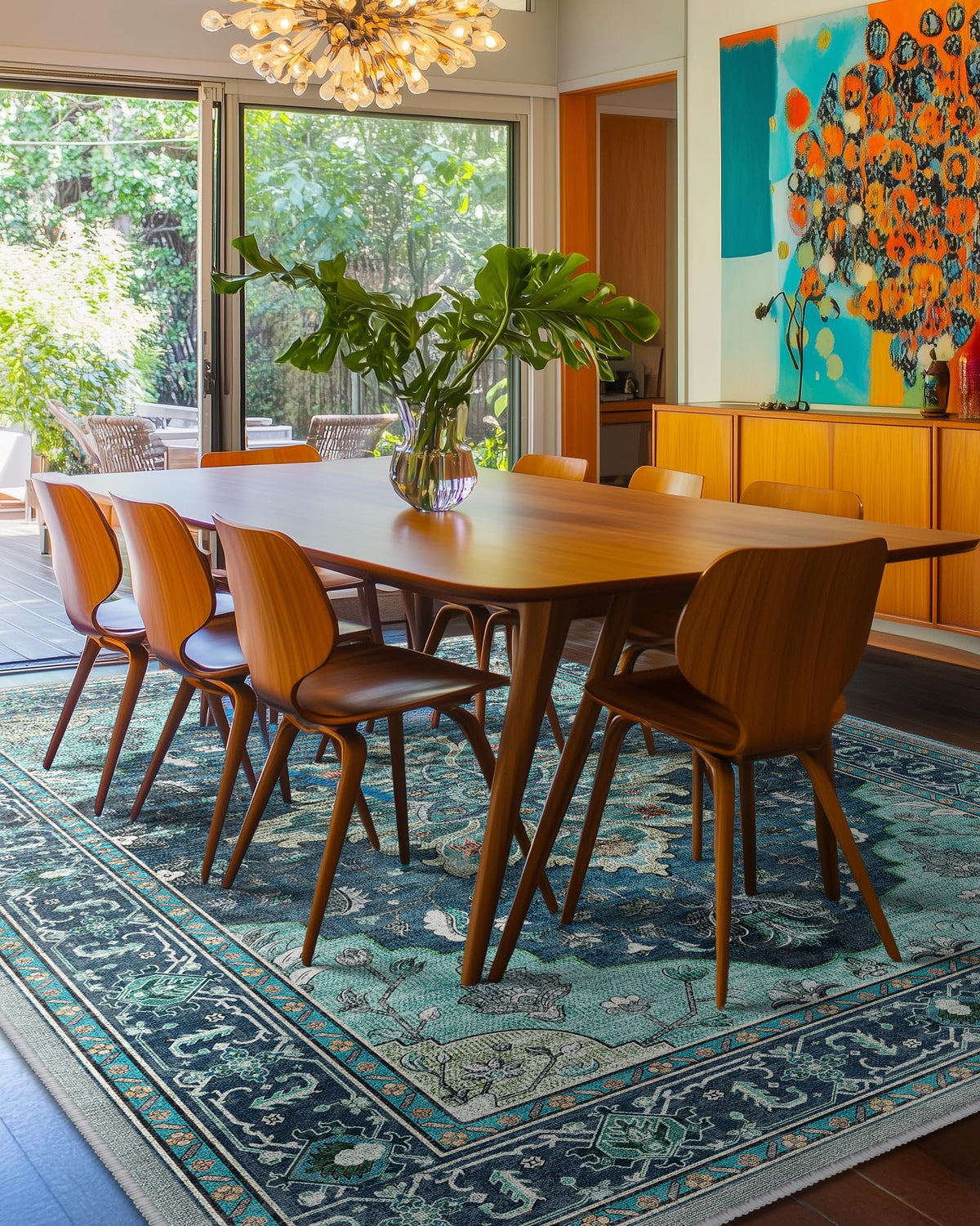 RELEANY Area Rug distress floral print, adds vintage charm to any room.