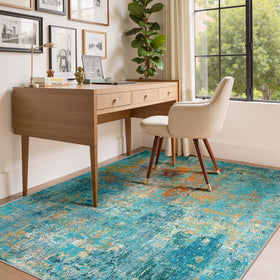 RELEANY living room rug enhances comfort and color in common spaces