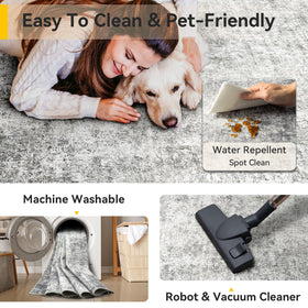 RELEANY area rug fits behind doors thanks to thin design and flexibility.