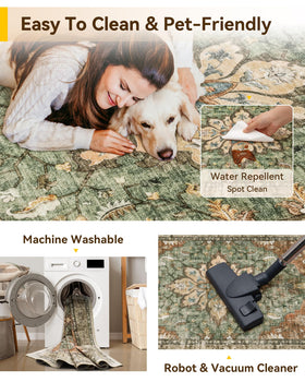RELEANY low-pile soft surface with non-slip backing stays in place on floors.