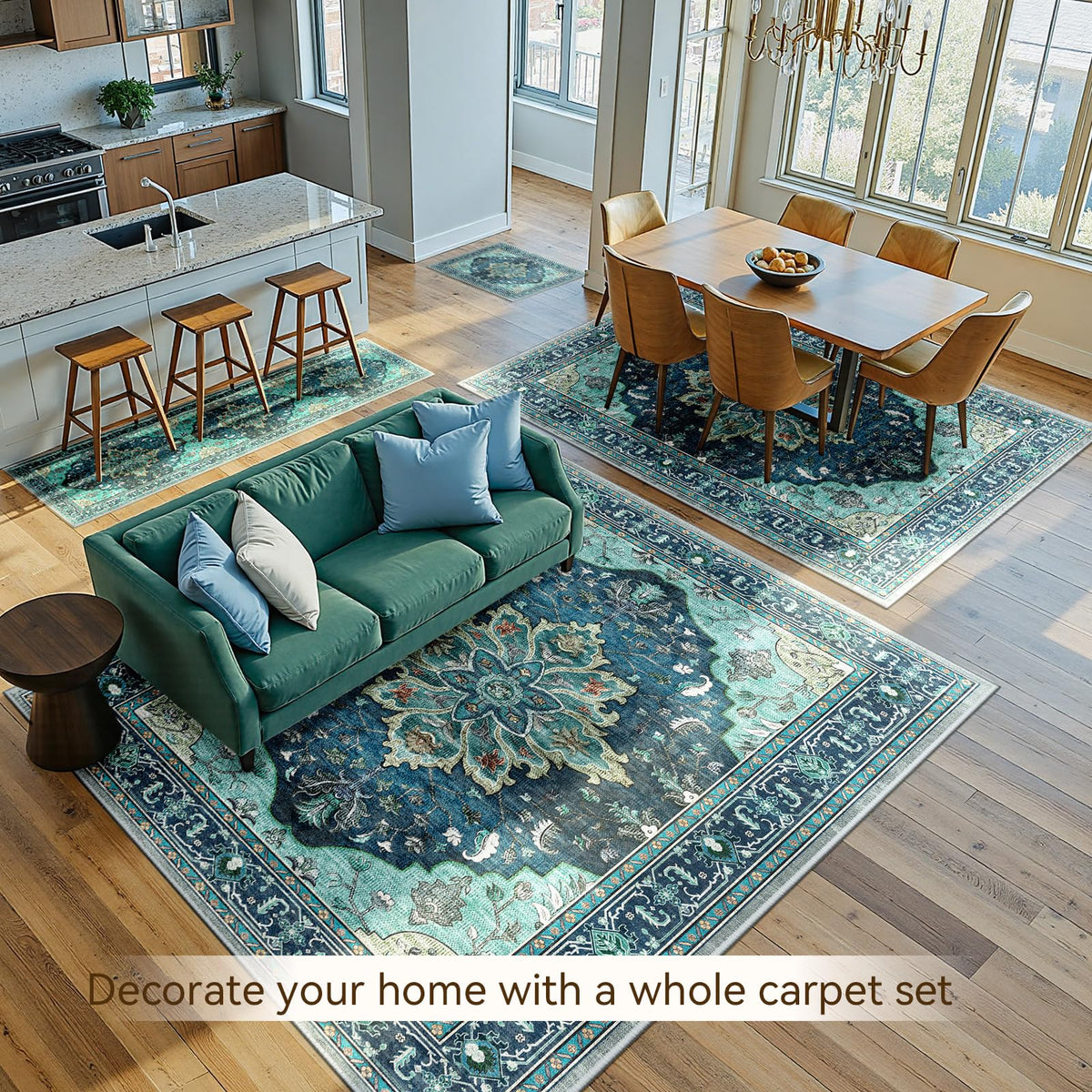 RELEANY Area Rug soft low-pile surface, comfortable underfoot for daily use.