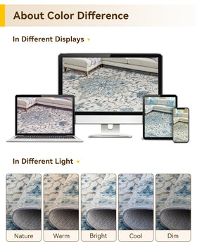 RELEANY area rug thin design fits easily behind doors and under furniture.