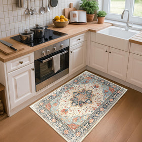 RELEANY rug shows creases from packaging that relax with use