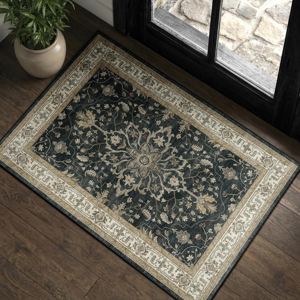 RELEANY 2x3 entry rug with compact size for entries and kitchens.