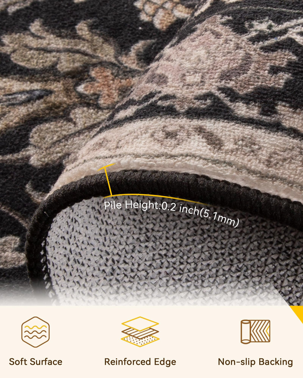RELEANY machine-washable rug feature for easy cleaning