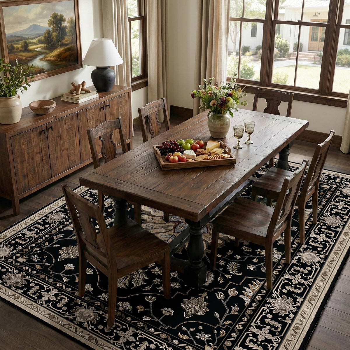 RELEANY rug non-slip backing demonstrates secure placement on floor