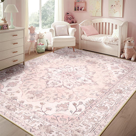 RELEANY area rug 5x7 washable non-slip design ideal for living rooms.