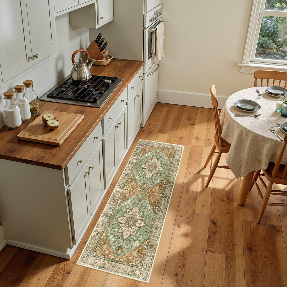 RELEANY Area Rug non-slip backing closeup for secure placement
