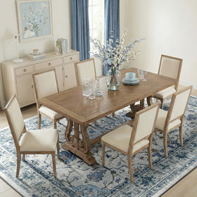 RELEANY bedroom rug in vintage florals adds cozy texture underfoot