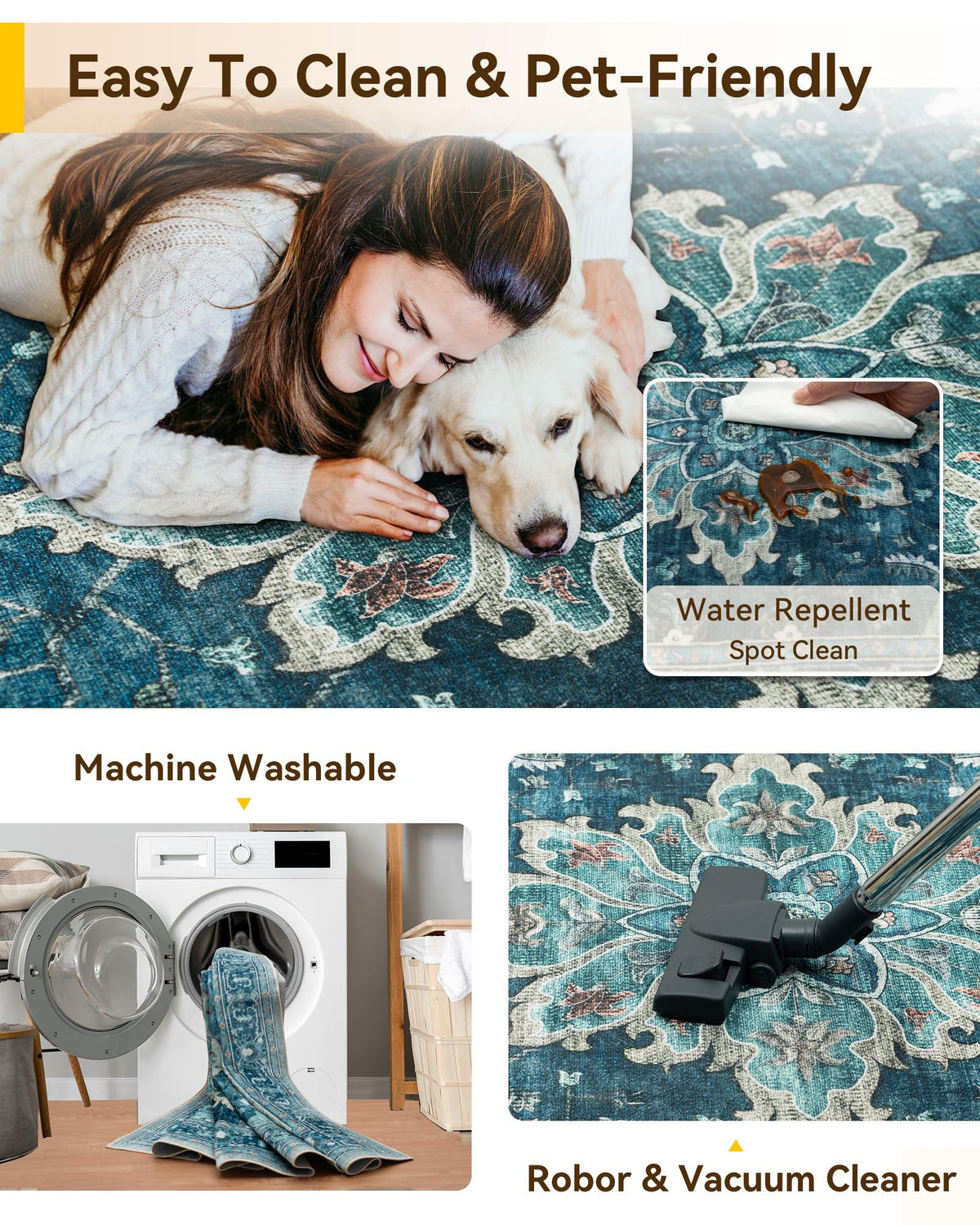 RELEANY low-pile design is easy to vacuum and clean