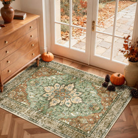 RELEANY distressed floral pattern enhances vintage charm in any room