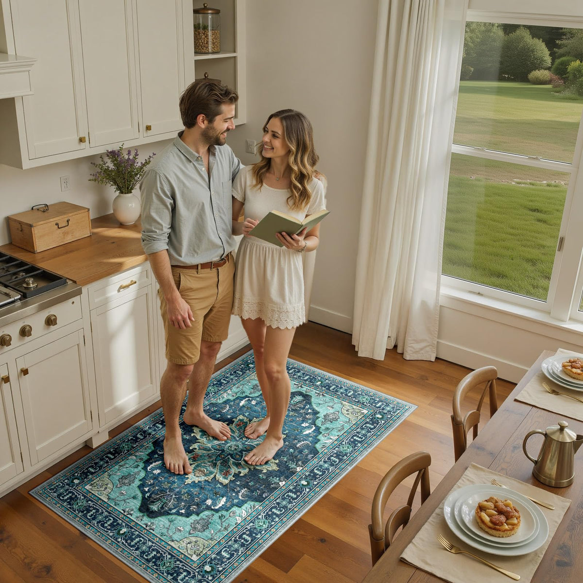 RELEANY distress floral print adds vintage charm to bedrooms and dining spaces