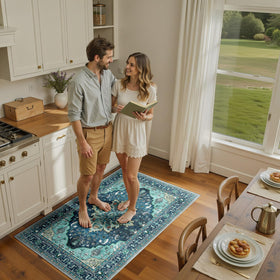RELEANY distress floral print adds vintage charm to bedrooms and dining spaces