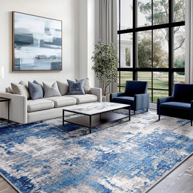RELEANY rug features reinforced edges for durability and long-lasting wear.