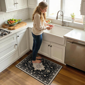 RELEANY entry rug featuring non-slip backing to stay in place.