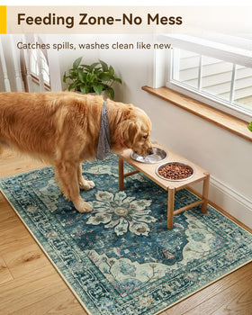 RELEANY entry rug sunflower-pattern enhances decor while masking everyday dirt.