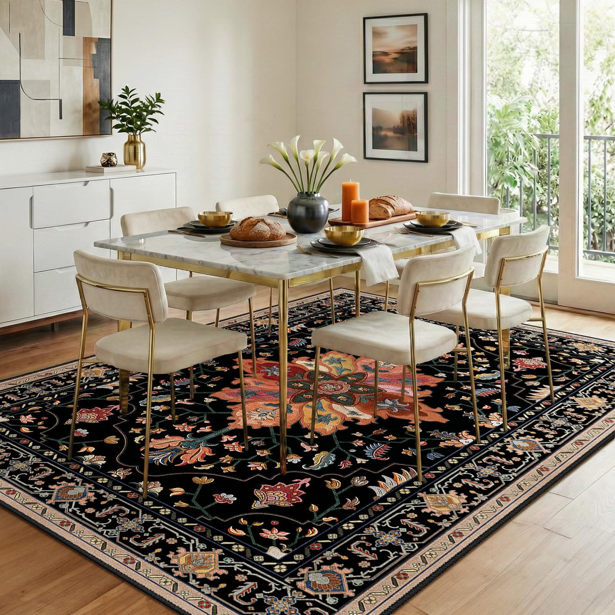 RELEANY floral medallion pattern adds vintage charm to rooms
