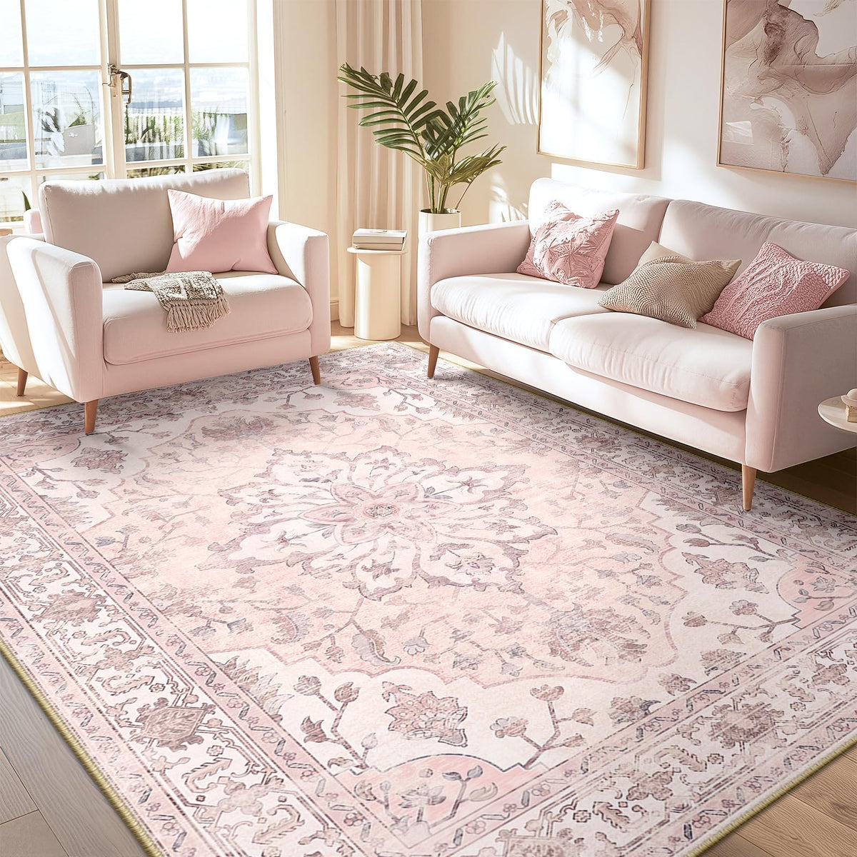 RELEANY pink greypink floral pattern brightens living spaces