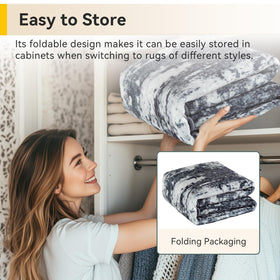RELEANY rug with water-repellent surface beads liquids for quick cleanups