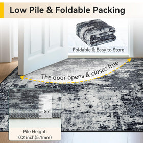 RELEANY low-pile rug delivers smooth, barefoot-friendly surface.