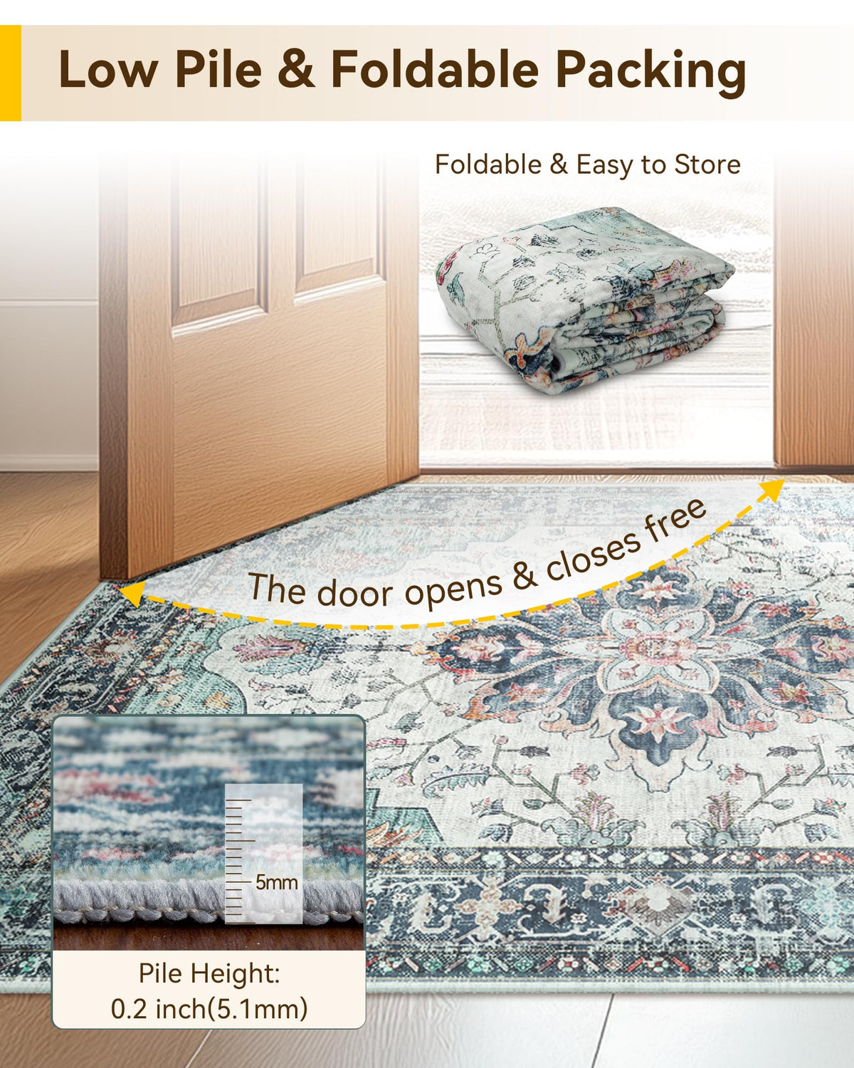 RELEANY machine-washable rug simplifies cleanup after spills