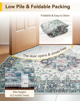 RELEANY machine-washable rug simplifies cleanup after spills