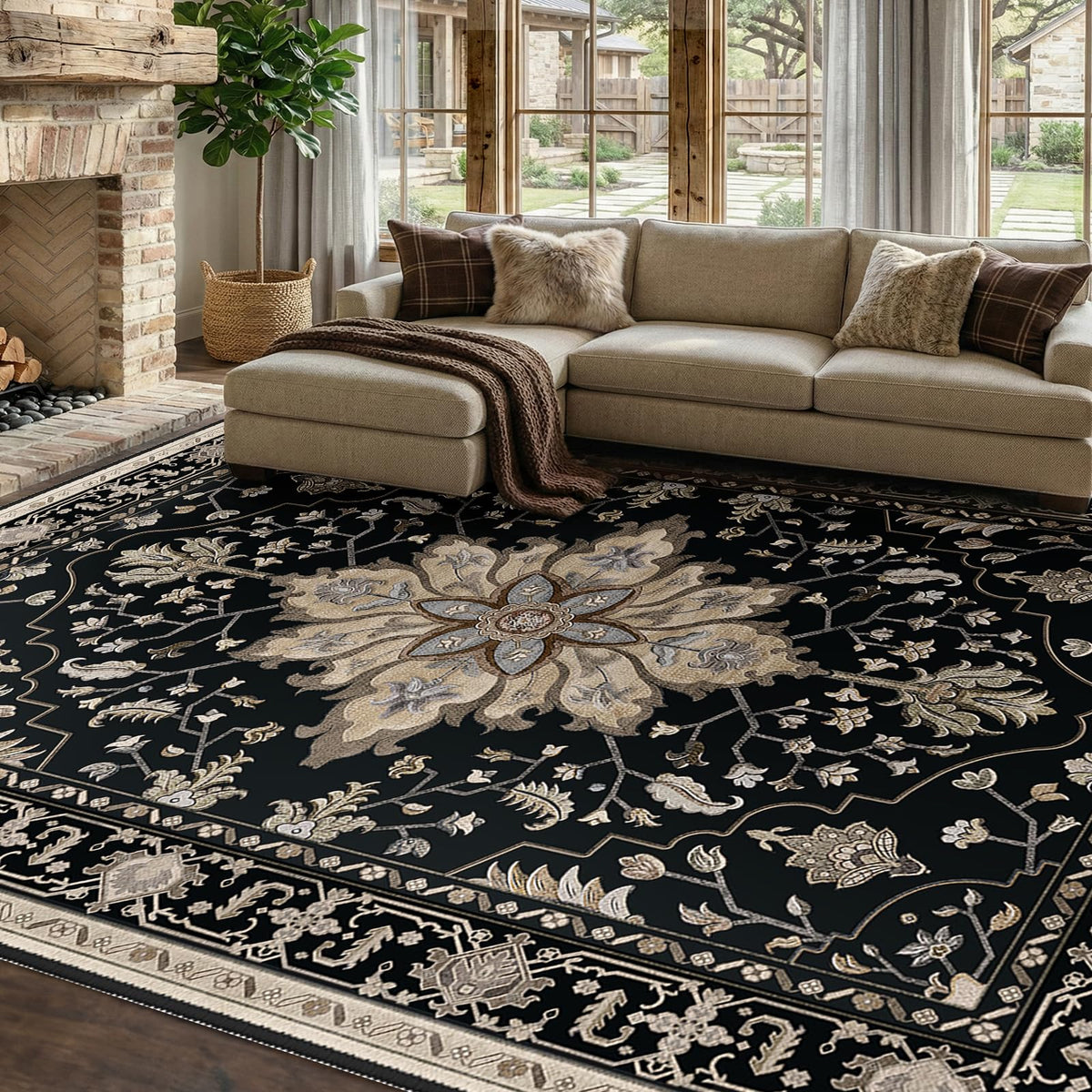 Thin design rug fits behind doors and under furniture