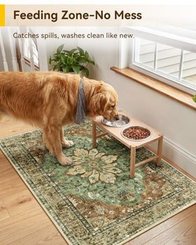 RELEANY machine-washable rug for effortless cleanup after spills.