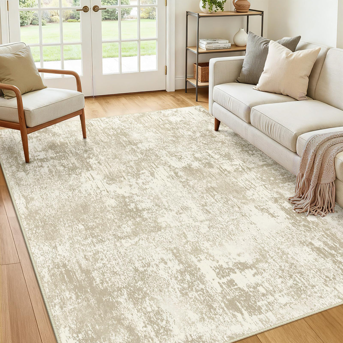 RELEANY non-slip back rug offers secure grip on hard floors for active homes.